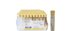 8,5ML 16×100mm, Cam, Kağıt Etiket, Geleneksel Kapaklı, Sarı, STERİL • 100 adet (1 tepsi × 100 tüp)BD Vacutainer® ACD tüpleri 8,5ml 366645 100 lük paket