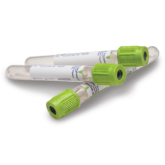 365050 • BD® Vacutainer® Barricor™ LH 51IU Plus Kan Alma Tüpü, 3,0ml, 13×75mm, PET, Kağıt Etiket, Hemogard™ Güvenlik Kapağı, Yeşil, STERİL • 100 adet (1 tepsi × 100 tüp)